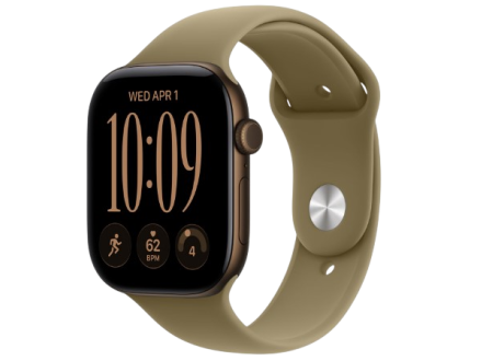 Apple Watch Series 12 GPS, 46mm Dark Bronze Aluminum Case with Black Sport Band