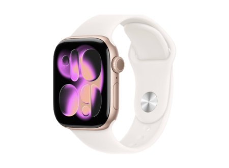 Apple Watch Series 11 GPS, 42mm Rose Gold Aluminum Case with Light Blush Sport Band