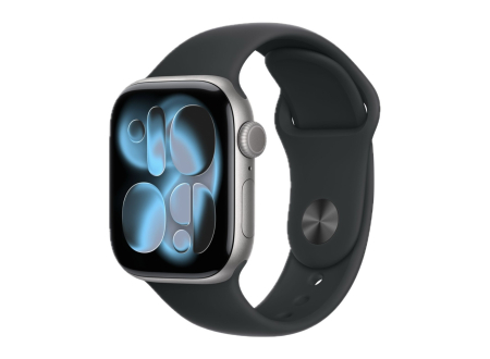 Apple Watch Series 11 GPS, 42mm Space Gray Aluminum Case with Black Sport Band