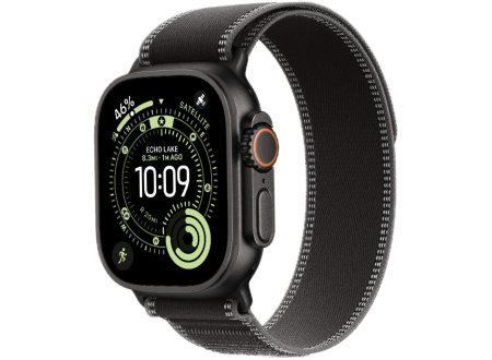 Apple Watch Ultra 3 GPS + Cellular, 49mm Black Titanium Case with Black/Charcoal Trail Loop