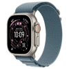 Apple Watch Ultra 3 GPS + Cellular, 49mm Natural Titanium Case with Light Blue Alpine Loop