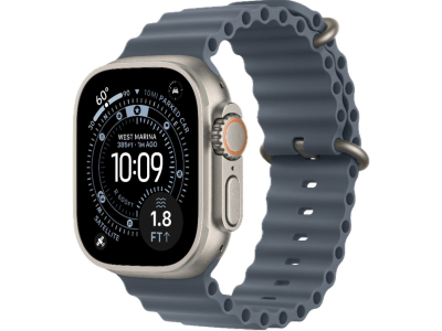 Apple Watch Ultra 3 GPS + Cellular, 49mm Natural Titanium Case with Anchor Blue Ocean Band