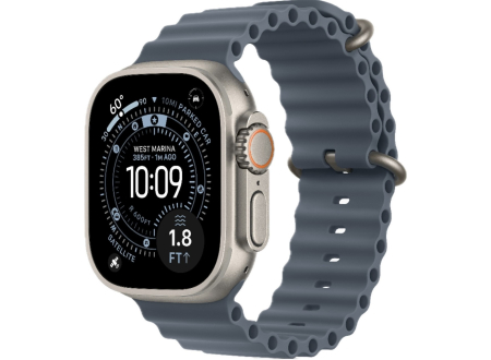 Apple Watch Ultra 3 GPS + Cellular, 49mm Natural Titanium Case with Anchor Blue Ocean Band