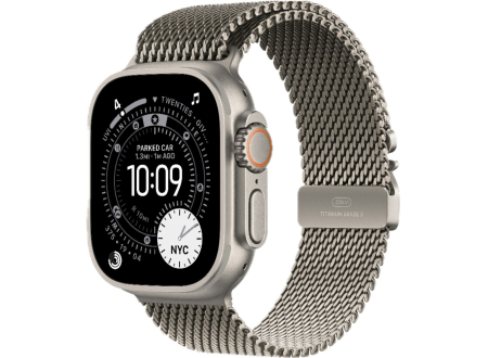 Apple Watch Ultra 3 GPS + Cellular, 49mm Natural Titanium Case with Natural Titanium Milanese Loop
