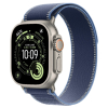 Apple Watch Ultra 3 GPS + Cellular, 49mm Natural Titanium Case with Blue/Bright Blue Trail Loop
