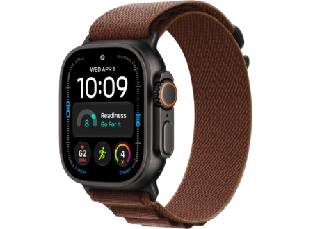 Apple Watch Ultra 4 GPS + Cellular, 49mm Black Titanium Case with Burgundy Alpine Loop