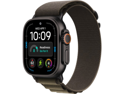 Apple Watch Ultra 4 GPS + Cellular, 49mm Black Titanium Case with Dark Olive Alpine Loop Apple Watch Ultra 4 GPS + Cellular, 49mm Black Titanium Case with Dark Olive Alpine Loop
