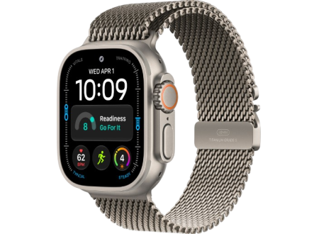 Apple Watch Ultra 4 GPS + Cellular, 49mm Natural Titanium Case with Natural Titanium Milanese Loop