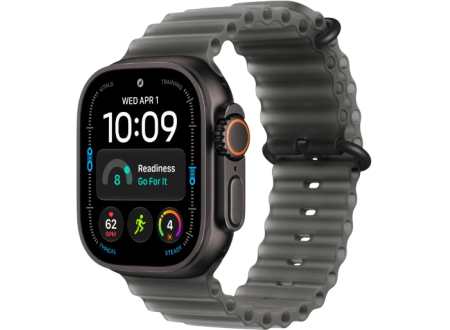 Apple Watch Ultra 4 GPS + Cellular, 49mm Black Titanium Case with Translucent Black Ocean Band
