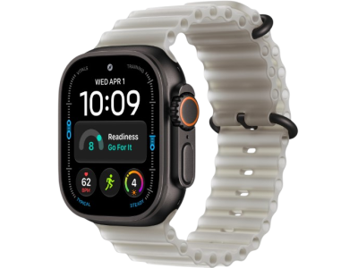 Apple Watch Ultra 4 GPS + Cellular, 49mm Black Titanium Case with Translucent Gray Ocean Band