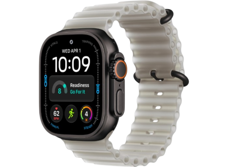Apple Watch Ultra 4 GPS + Cellular, 49mm Black Titanium Case with Translucent Gray Ocean Band