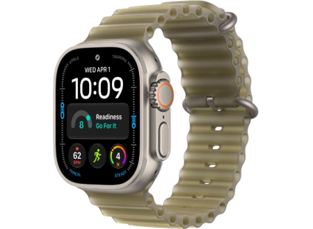 Apple Watch Ultra 4 GPS + Cellular, 49mm Natural Titanium Case with Translucent Kelp Ocean Band