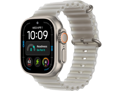 Apple Watch Ultra 4 GPS + Cellular, 49mm Natural Titanium Case with Translucent Gray Ocean Band Apple Watch Ultra 4 GPS + Cellular, 49mm Natural Titanium Case with Translucent Gray Ocean Band