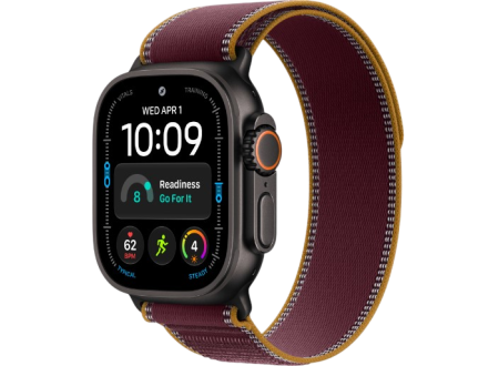 Apple Watch Ultra 4 GPS + Cellular, 49mm Black Titanium Case with Burgundy Trail Loop