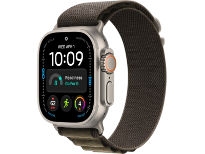 Apple Watch Ultra 4 GPS + Cellular, 49mm Natural Titanium Case with Dark Olive Alpine Loop Apple Watch Ultra 4 GPS + Cellular, 49mm Natural Titanium Case with Dark Olive Alpine Loop