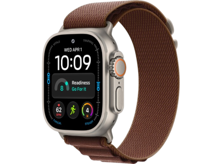 Apple Watch Ultra 4 GPS + Cellular, 49mm Natural Titanium Case with Burgundy Alpine Loop