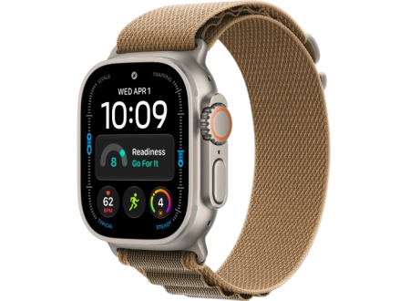 Apple Watch Ultra 4 GPS + Cellular, 49mm Natural Titanium Case with Desert Alpine Loop