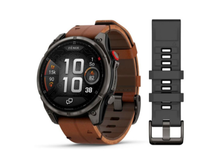 Garmin Fenix 8 Pro 51mm Amoled Sapphire Titanium Carbon Grey Chestnut Leather
