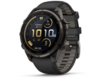 Garmin Fenix 9 Pro 47mm Amoled Sapphira Carbon Gray DLC Titanium with Black/Pebble Gray Silicone Band