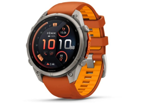 Garmin Fenix 9 Pro 51mm Amoled Sapphira Titanium with Autumn Orange/Spark Orange Silicone Band